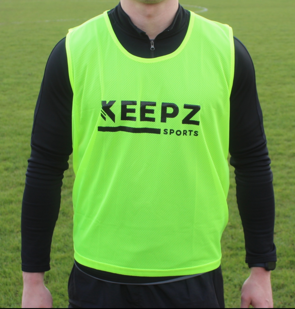 Fluorescent Yellow Keepz Sports PRO Training Bibs/Vests x10