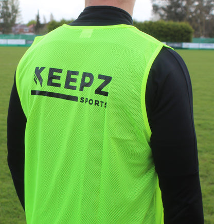 Fluorescent Yellow Keepz Sports PRO Training Bibs/Vests x5
