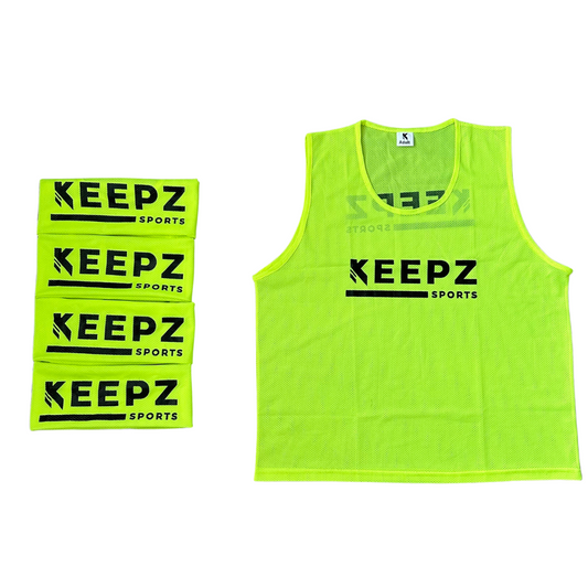 Fluorescent Yellow Keepz Sports PRO Training Bibs/Vests x10